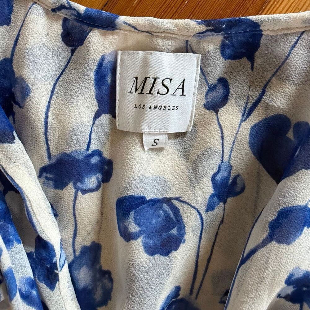 MISA Los Angeles Thesa Dress in Blue Floral Size S - Picture 7 of 7